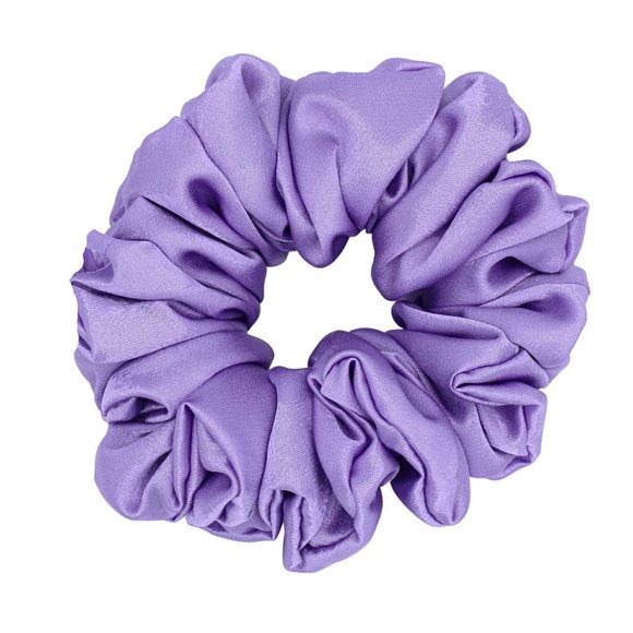 Large Lavender Satin Hair Scrunchie - Picture 2 of 4